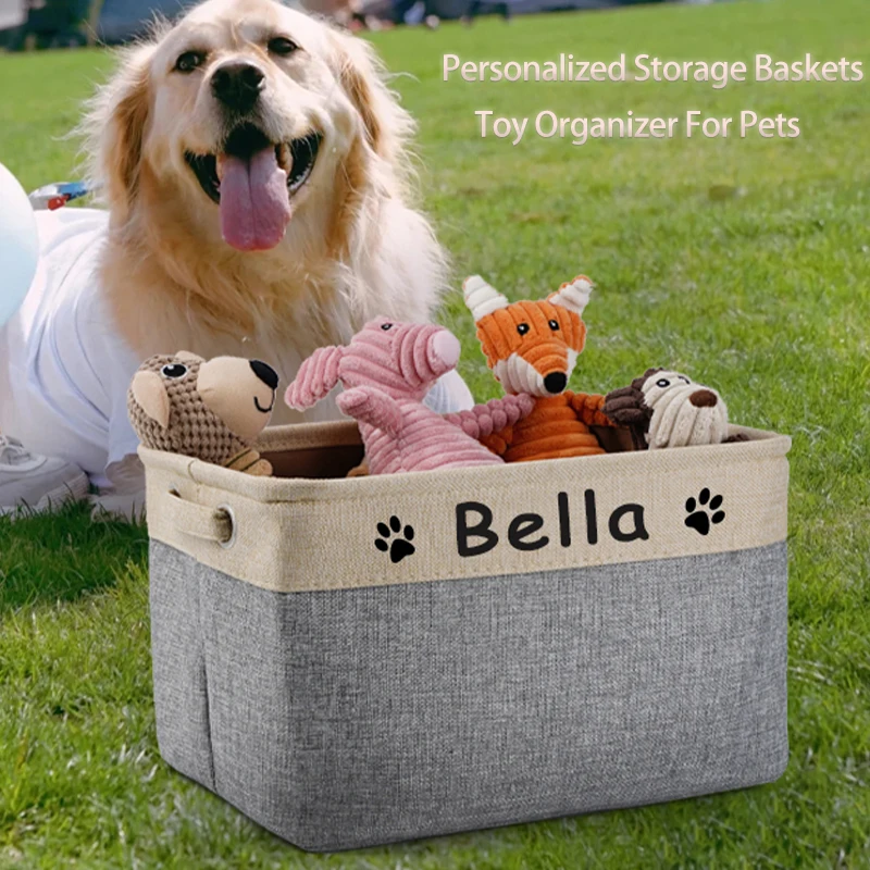 Персонализированные корзины для хранения собак органайзер игрушек складная