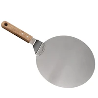 stainless steel scoop pizza scraper breadboard home anti scalding spatula durable cake server baking tools wooden handle pastry