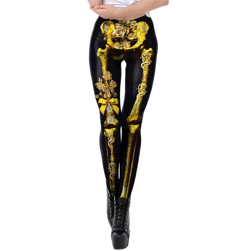 Leggings Одежда на Хэллоуин, леггинсы, Хэллоуин, сексуальные новые женские леггинсы, Призрак Череп, тыква, пальмовые стили, цифровая печать, Брюки J6 - Цвет: Leggings