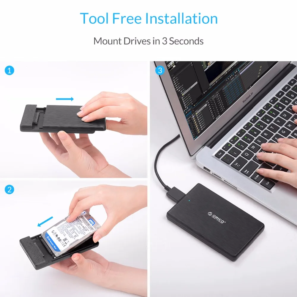 Корпус жесткого диска ORICO 2 5 дюйма SSD HDD SATA в USB 3 0 бокс для Type-C 3.1 чехол с поддержкой