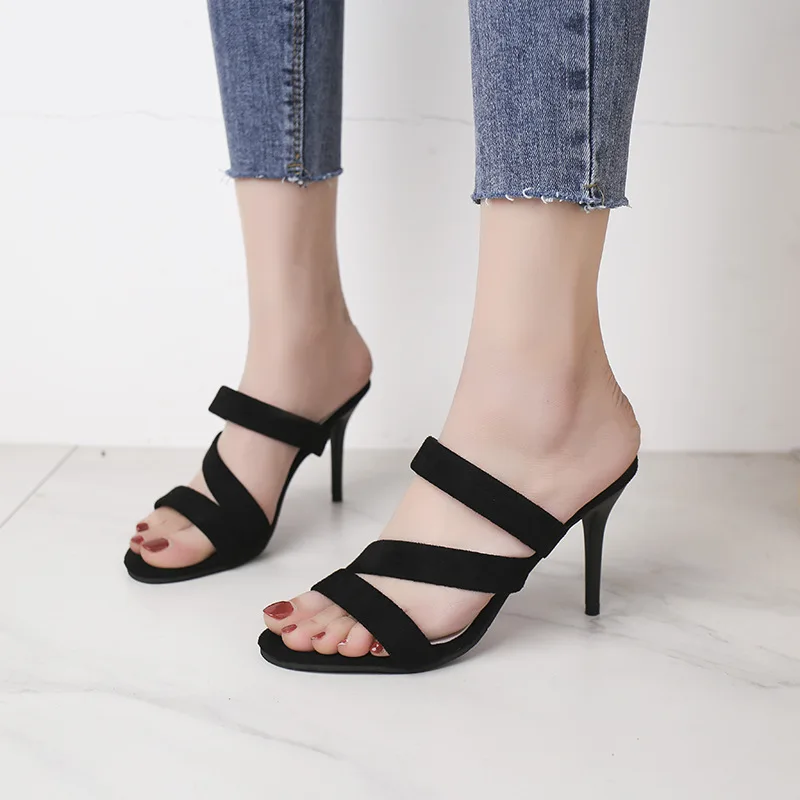 

Sandals Women 2021 ZAR Luxury Brand Fashion High Heel Big Size 43 Pointed Toe Stiletto Femme Slippers Sandalias de las mujeres