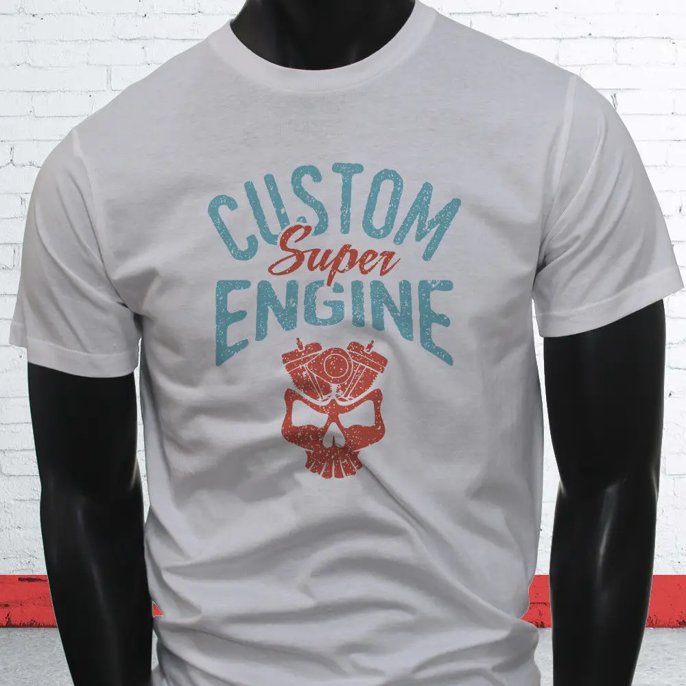 Новая модная футболка с графическим буквенным принтом на заказ супер двигатель