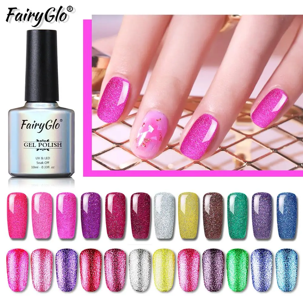 Фэйргло 10 мл неоновый УФ Гель лак для ногтей блестящий гель с блестками дизайна