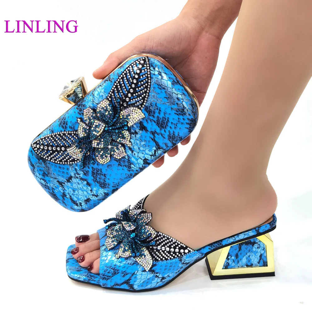 Свадебная вечеринка новый дизайн итальянская женская обувь подходящая сумка в