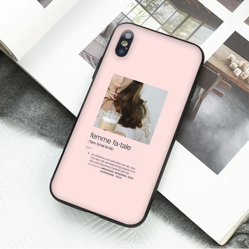 Yinuoda Винтажный Розовый эстетический песенок, черный чехол для телефона Apple iPhone 8 7 6 6S Plus X XS MAX 5 5S SE XR, чехлы