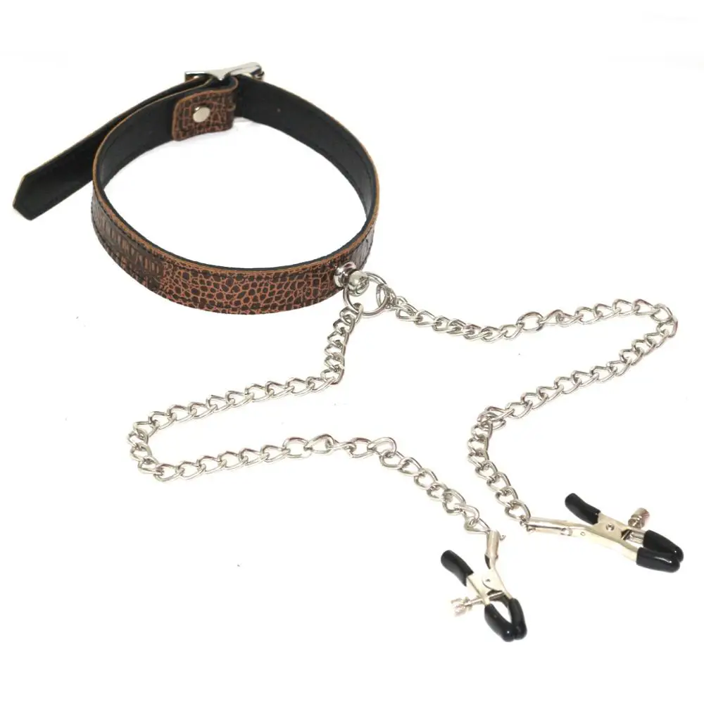 Ошейник из натуральной кожи для связывания БДСМ бондаж флирт секс игрушка женщин