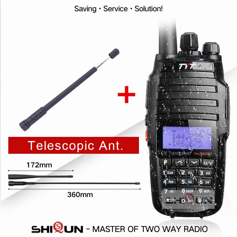Add Telescopic TYT TH-UV8000D портативная рация 10 км двухдиапазонный VHF UHF 10 Вт Радио Comunicador 10 км 3600 мАч функция перекрестного ретранслятора радиоприемник TYT - Цвет: Add Telescopic