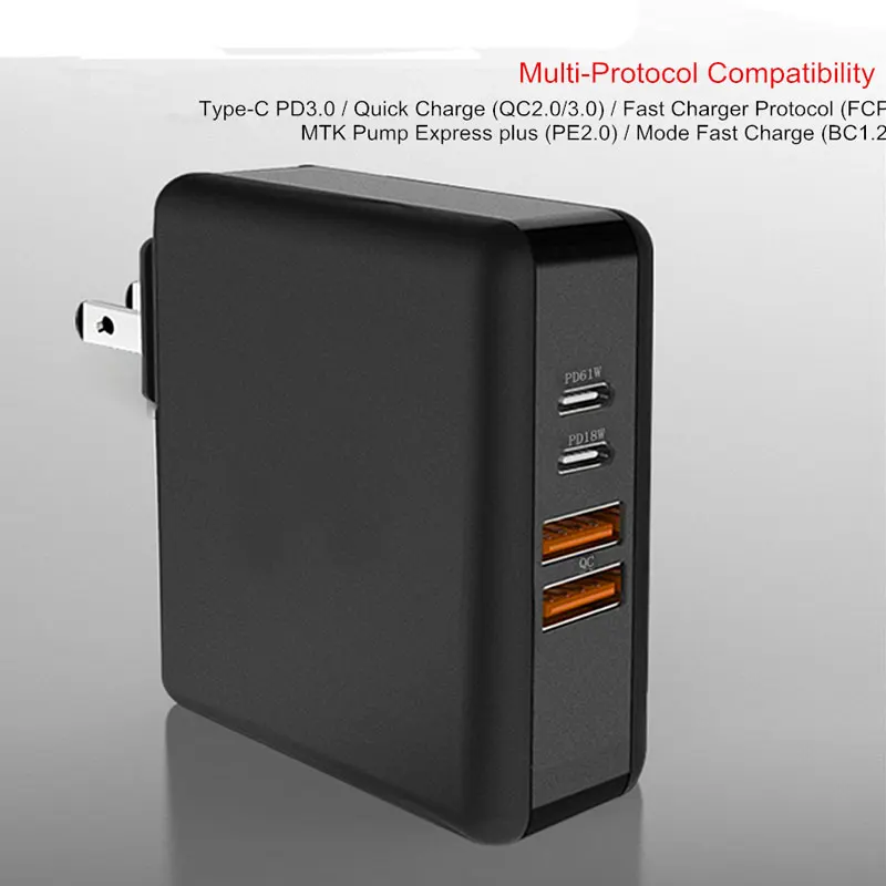 Зарядное устройство USB Type C с поддержкой QC 3 0 61 Вт для iPhone iPad HP Dell Samsung S10 A50
