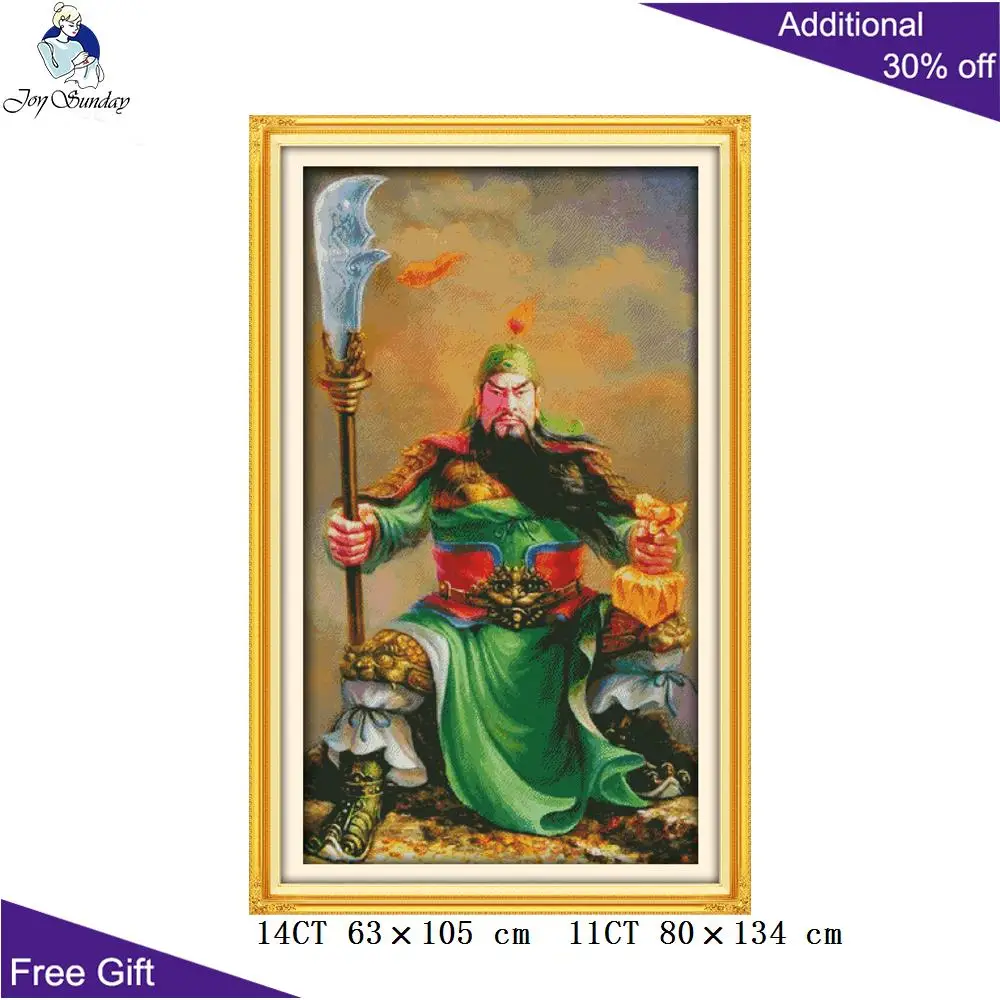 Набор для вышивки крестиком Joy Sunday Kuan Kung Home Decor R121(6)R336R338R572(7) 14CT 11CT|joy sunday|cross stitch