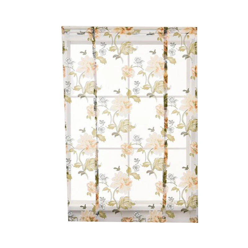 Yellow 80x120cm Urijk Бабочка Цветочный Тип римские Короткие шторы использовать для гостиной кухни сгоревший цветок тюль полузатененные шторы - Цвет: Yellow 80x120cm