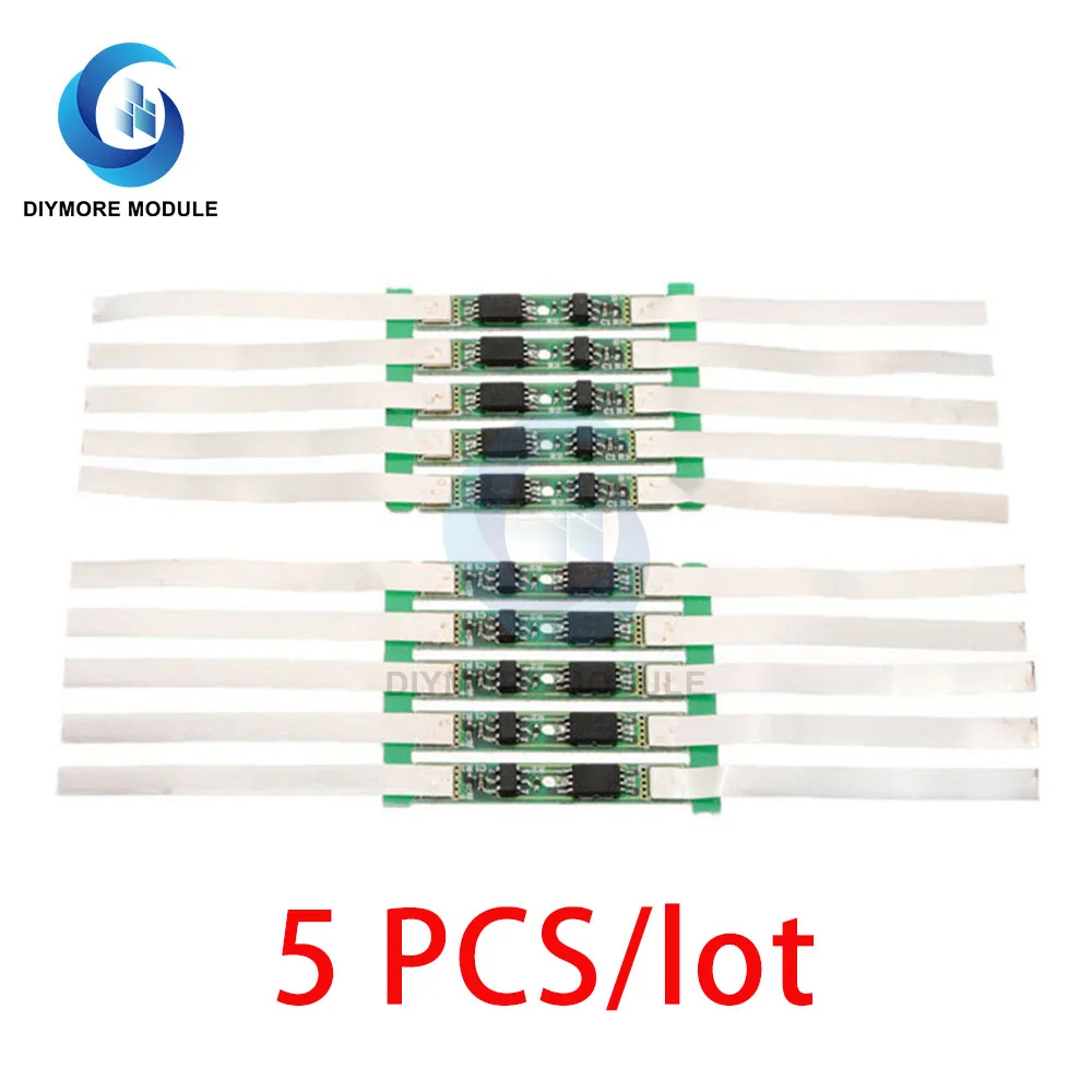 

5PCS/lot BMS 1S 3.7V 2A 3A 4.5A 6A 7.5A 9A 18650 Li-Ion Lithium Battery Charge Board 1/2/3/4/5/6 MOS with Solder Nickel Strip