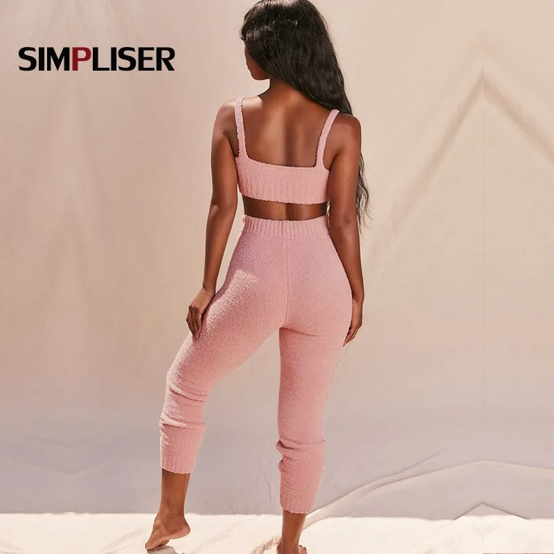 2020 Сексуальная женская трикотажная Домашняя одежда комплект из 2 предметов