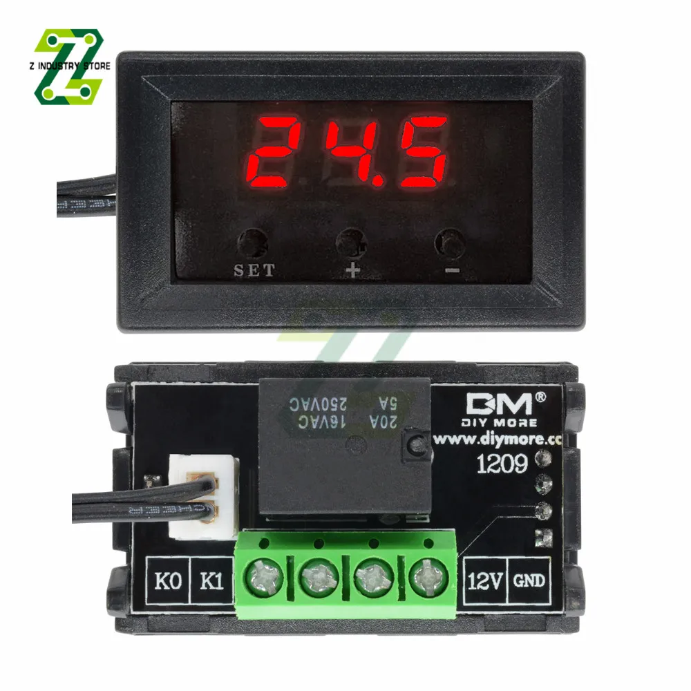 

Цифровой термостат W1209, панель контроля температуры, фотомодуль, красный, синий, зеленый, светодиодный водонепроницаемый датчик NTC