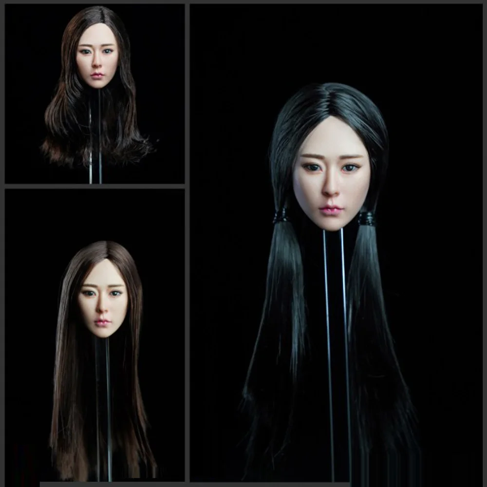 1/6 азиатская красная черная волоса женская модель головы 12 дюймовое женское тело персонажи куклы подарки