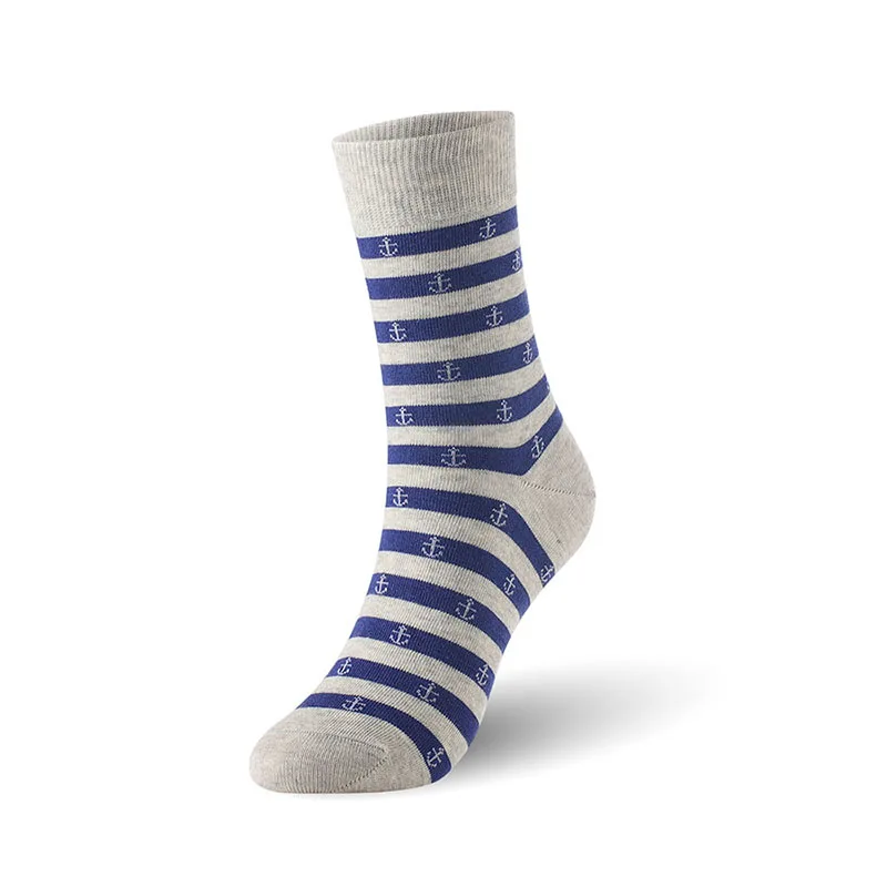 Хлопковые мужские носки, мягкие мужские носки в полоску с якорем, 6 пар/лот, размер K 7-11, европейские размеры 40-46 1001 VKMONY от AliExpress WW