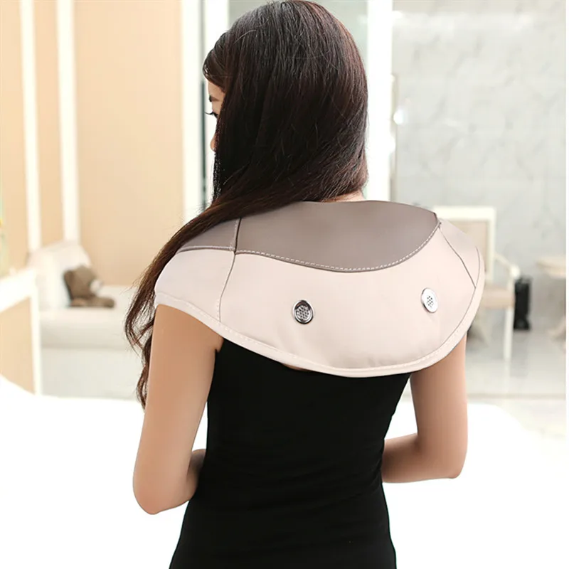 Электрический роликовый массажер шиацу для спины шеи плеч Массажная подушка в