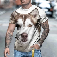 summer new mens 3d printed animal t shirt mens casual jogging round neck short sleeved high quality fitness short sleeved top