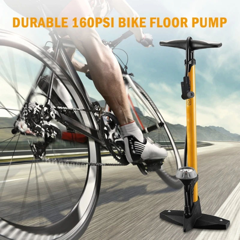 

Bike Floor Pump - High Pressure160 PSI - Presta Val-ve Bike Pump Automatically Switches to Schrader for Road, MTB & BMX