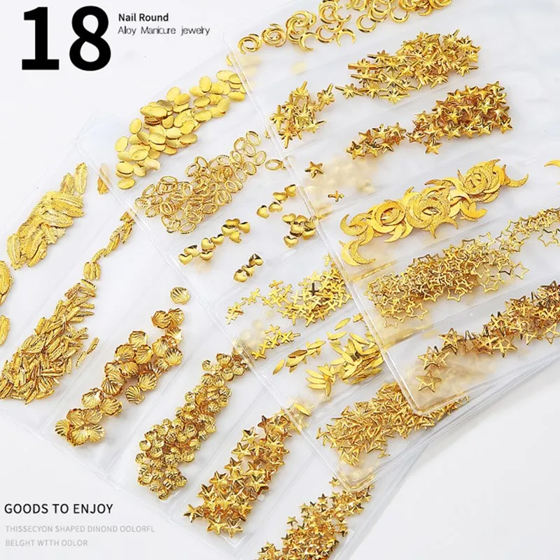 

1 Pack Nail Charm Rivet Mixed 6 Sizes Charming Rhinestone Metal Rivet Mixed 6 Shapes For 3D Alloy Glitter Art River Decoration&#