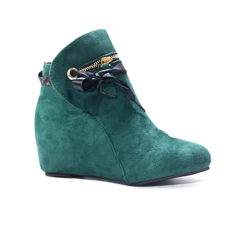 Женские ботильоны на танкетке повседневные ботинки платформе с