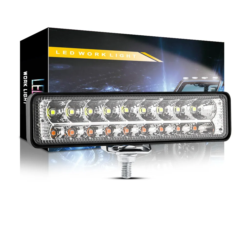 

Auto work lights motorcycles engineering auxiliary light daytime running lights modification light white and yellow 18LED 54W