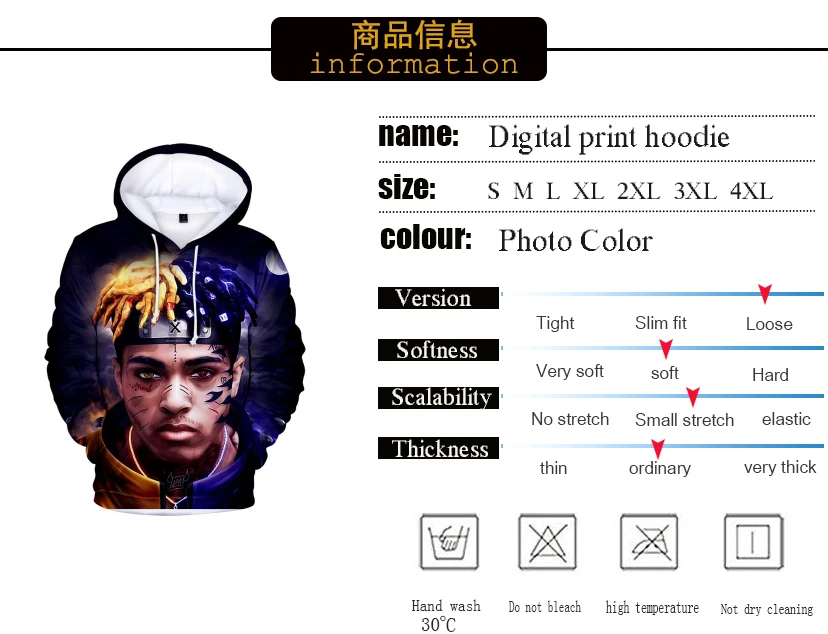 Xxxtentacion толстовки стиль для мужчин модный бренд узор принт 3d Досуг осенние толстовки длинный рукав хип хоп пуловер
