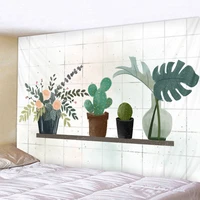fresh green plants printed large wall tapestry cheap hippie wall hanging bohemian wall tapestries mandala wall art decor