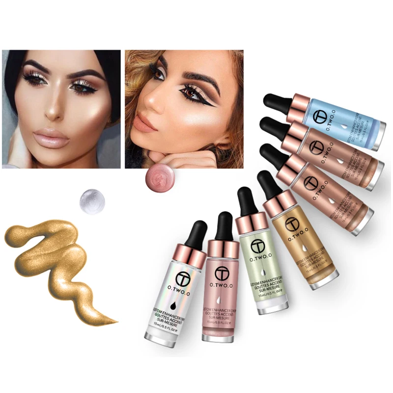 O. TWO. O жидкий хайлайтер Make Up Primer Shimmer Face Glow ультра-концентрированные осветительные бронзирующие капли для макияжа лица