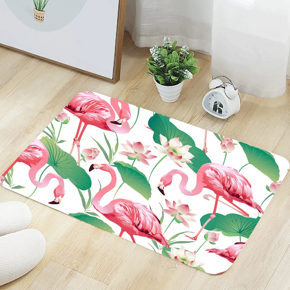 Фламинго с тропическими листьями коврик для двери дома спальни гостиной | Дом и