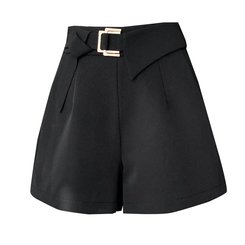 Short taille haute pour femmes, nouveau Design De mode, pantalons courts avec poches irrégulières, boucle, été