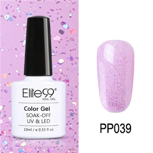 PP039 Elite99 10 мл Гель-лак для ногтей замачиваемый УФ красочный Фиолетовый лак для ногтей художественный Гель-лак для Ногтей Стойкий гель нужен основа и верхнее покрытие - Цвет: PP039