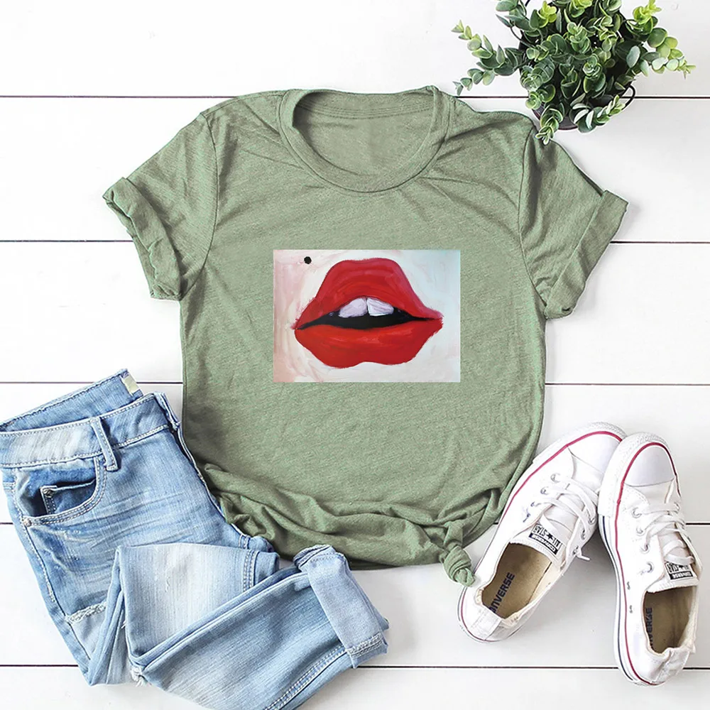 Лидер продаж летняя женская футболка из чистого хлопка с креативным принтом в