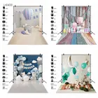 Воздушные шары Игрушка облака деревянный пол кирпичная стена Цветы фото фоны день рождения фотографии фоны детский портрет Фотофон