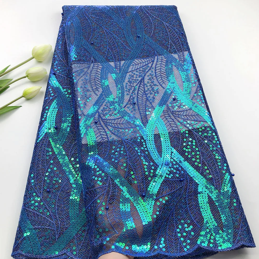 

African Lace Fabric 2020 Embroidered sequins Nigerian Laces Fabric Bridal High Quality French Tulle Lace Fabric For Wedding