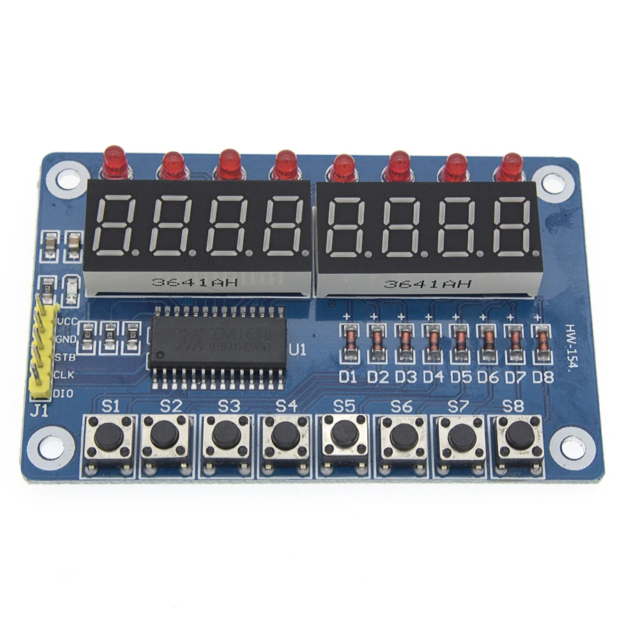 Ключ Дисплей светодиодной лампой для AVR 8 бит цифровой светодиодный трубчатая лампа 8-Bit TM1638 модуль