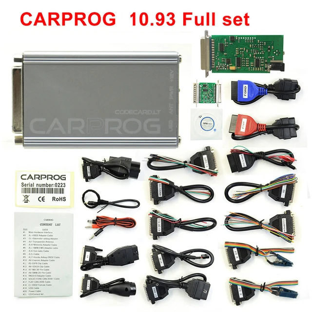 v10.93 set full Carprog полная идеальная онлайн Версия прошивки V8.21 V10.93 V10.05 со всеми 21 адаптерами, включая полную авторизацию - Цвет: v10.93 set full