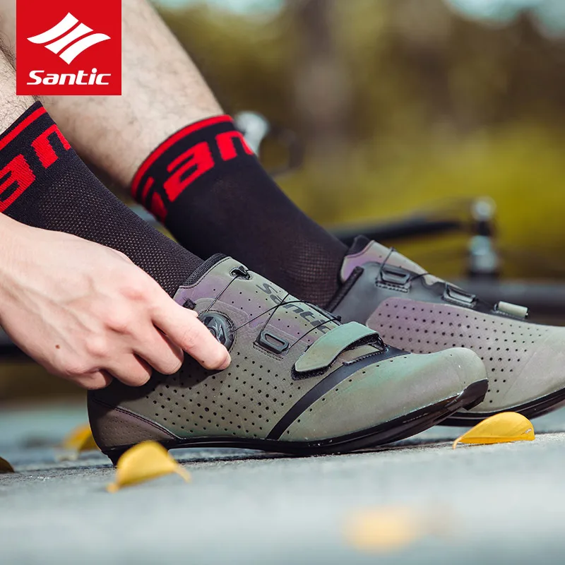 Дышащая велосипедная обувь Santic самоблокирующаяся для гоночного велосипеда