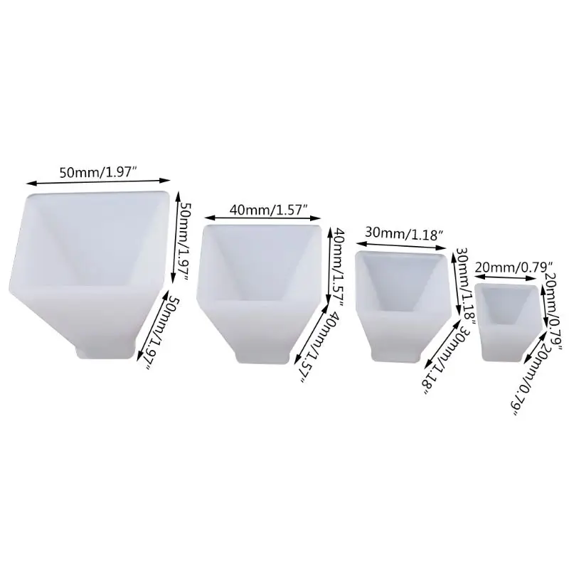 

4 Pack Pyramid Jewelry Casting Molds Silicone Resin Jewelry Molds for DIY Jewelry Craft Making, The Multi-Faceted Silicone Mold
