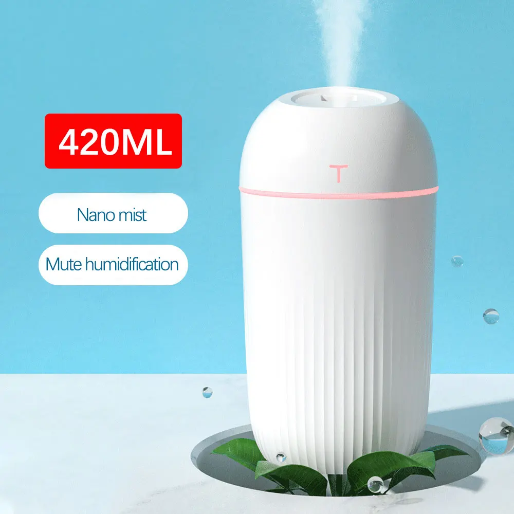 Новинка 420 мл USB тихий увлажнитель воздуха ультразвуковой диффузор для ароматерапии, портативный распылитель для ароматерапии, USB распылитель эфирного масла - изображение