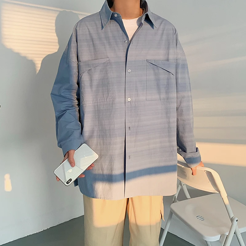 Новинка весна-осень 2020 японская промытая хлопковая рубашка с длинным рукавом