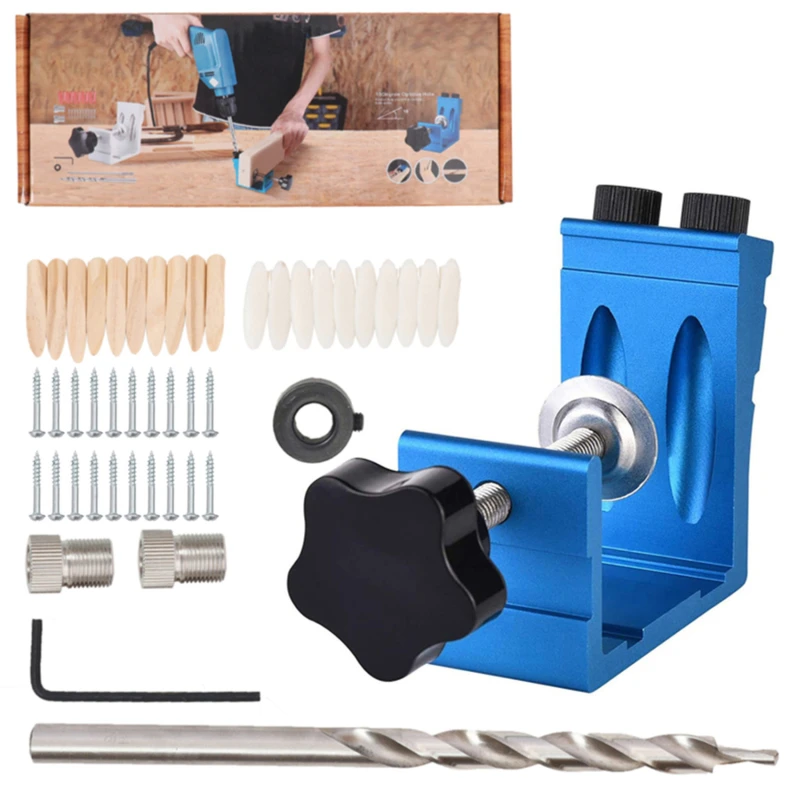 

Woodworking Guide Clamp Locator Set Oblique Hole Drill Locator Wood Assembled Punchers Hole Punching Fixtures Tools
