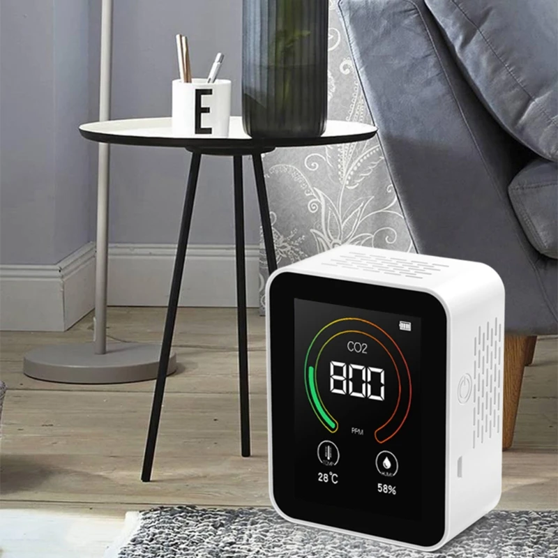 

Portable Rechargeable CO2 Detector Air Quality Monitor 400-5000 PPM Sensor Carbon Dioxide Meter 400-5000 PPM Tester