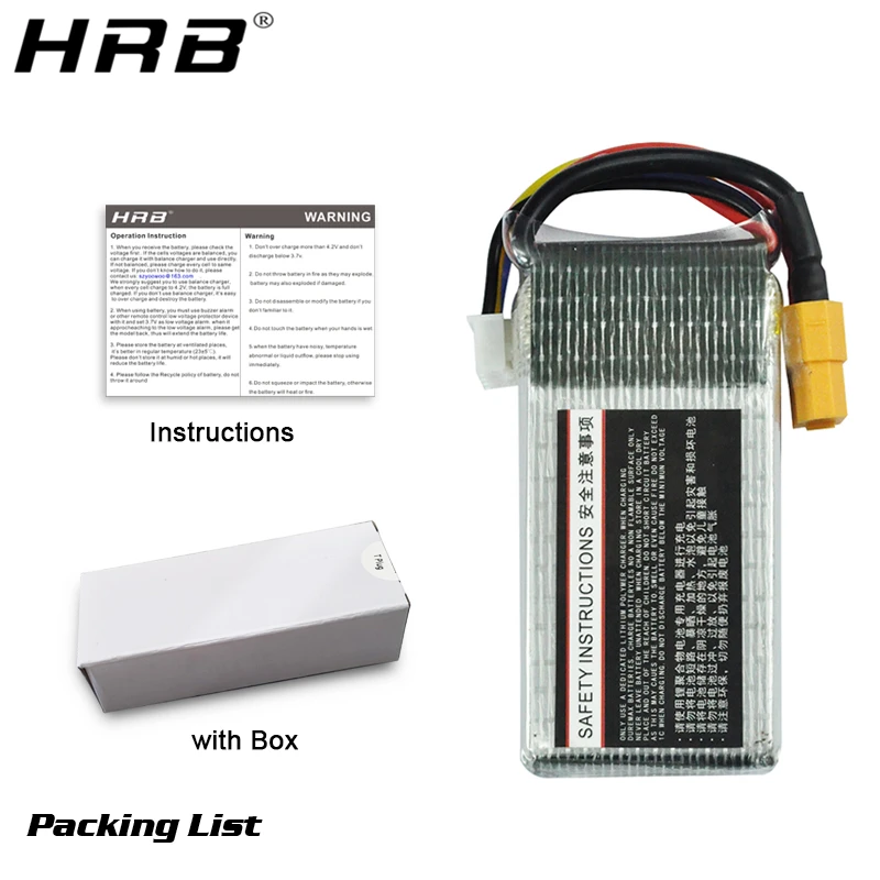 hrb 1300mah lipo батарея 37 v 74 v 111 v 148 v 185 v 222 v xt60 deans t 2s 3s 4s 5s 6s rc час