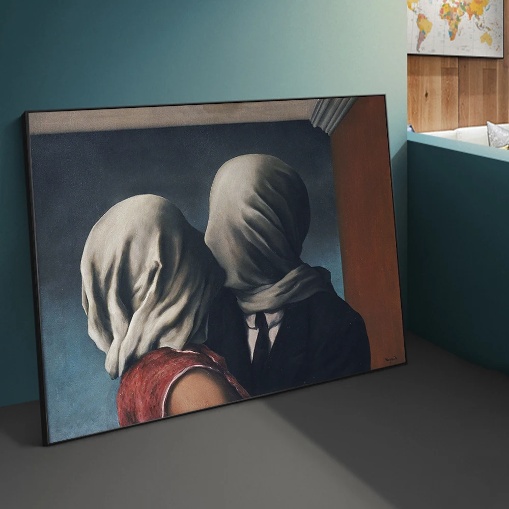 

The Lovers By Rene Magritte Canvas Paintings Reproductions Surrealism Art Posters And Prints Lovers Art Pictures Home Decoration