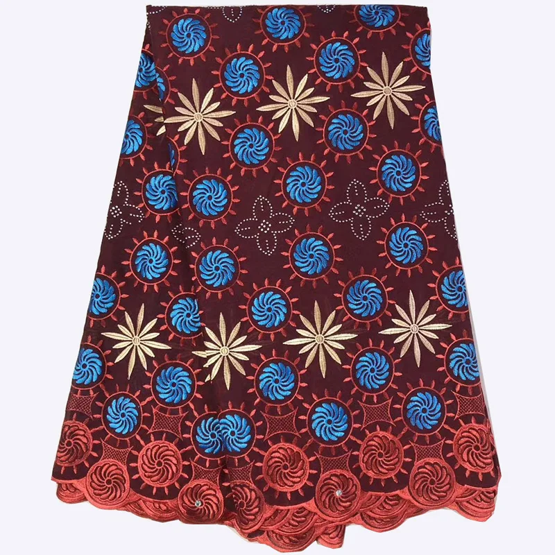 

(5yards/pc) wine color Swiss voile lace soft African cotton lace fabric with fully embroidery for party dress CLS321