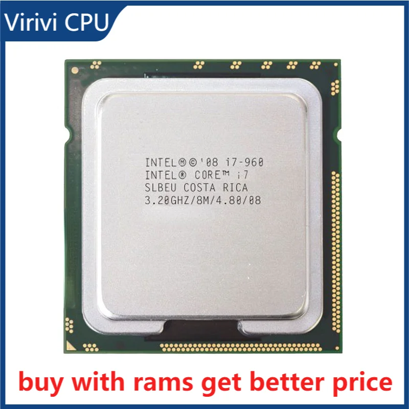 

intel Core I7 960 Processor 3.2GHz Quad Core LGA 1366 130W 8M Cache Desktop i7-960 CPU