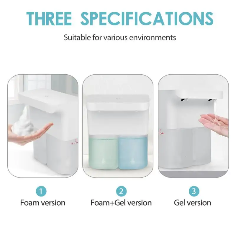 

2*300 ML USB Soap Dispenser Smart Dual-use Mobile Phone Foamer Wall-mounted Charging Induction Hand Sanitizer Bathroom Kitchen