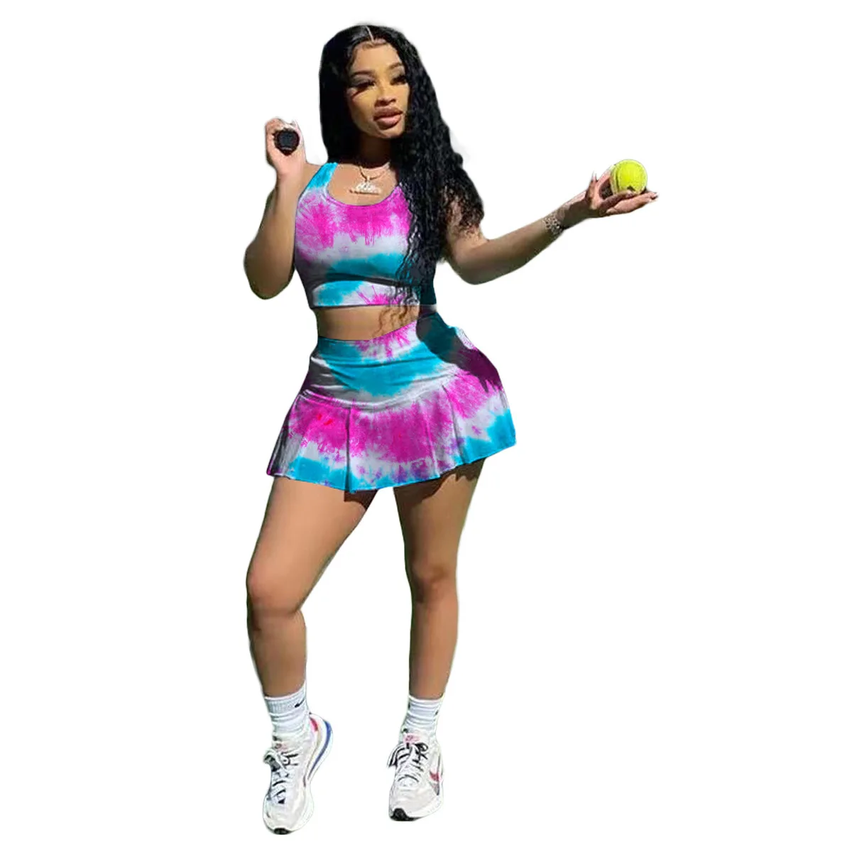 

Tie-dye two-piece dresses sportswear women's sportwears
