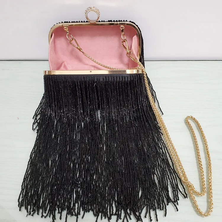 Women Tassel Fashion Ladies Clutch Bag Shoulder Handbags Female Party Wedding Evening Bag For Phone Purse