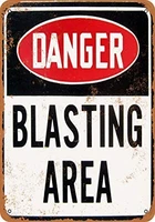 tin sign new aluminum danger blasting area 11 8 x 7 8 inch